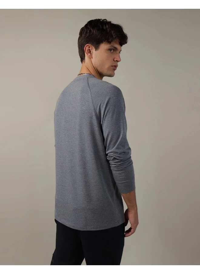 American Eagle Logo Henley Thermal T-Shirt