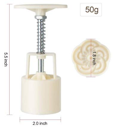 Dadam Cookie Press Mid-Autumn Festival Hand-Pressure Moon Cake Mould with 6 Pcs Mode Pattern for 1 Sets - 50g Cookie Stamp Mooncake Mold Set - Cookie Stamps DIY Decoration Press Cake Cutter - Image 5