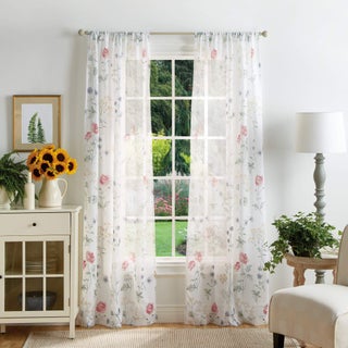 Martha Stewart Marthas Garden Floral SemiSheer Rod Pocket Window Curtain Panel Pair 9500 x 3700 Multi Color - pzsku/Z6A01D429361119E5A72CZ/45/1750416781/c2e1e390-5b74-40a2-88ed-8c546f237cb7