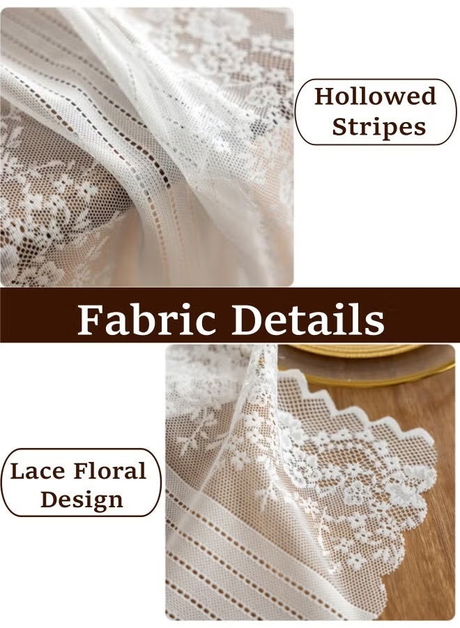 Elegant White Lace Table Runner, Wedding Lace Decor with Floral Embroidery, Dresser Scarf for Holiday, Bridal Shower, Dining, Tea Party,45*180cm - Image 3