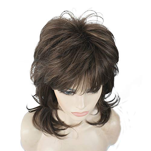 Aimole Shaggy Layered Wig Shoulder Length Women's Wig with Hair Bangs Premium Synthetic Hair Wig for Women (8H14) - Image 5