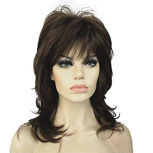 Aimole Shaggy Layered Wig Shoulder Length Women's Wig with Hair Bangs Premium Synthetic Hair Wig for Women (8H14) - Image 1