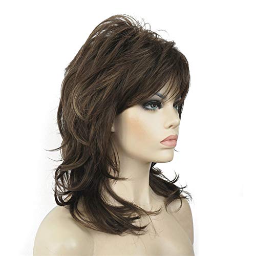 Aimole Shaggy Layered Wig Shoulder Length Women's Wig with Hair Bangs Premium Synthetic Hair Wig for Women (8H14) - Image 2