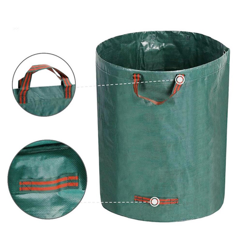 Garden Bag 500L Dark Green Waterproof Tear-resistant Fabric - Foldable Multi-purpose Leaf Collection Bag for Outdoor Gardening Household Waste Collection - Image 3