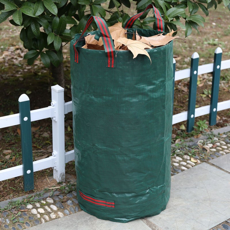 Garden Bag 500L Dark Green Waterproof Tear-resistant Fabric - Foldable Multi-purpose Leaf Collection Bag for Outdoor Gardening Household Waste Collection - Image 2