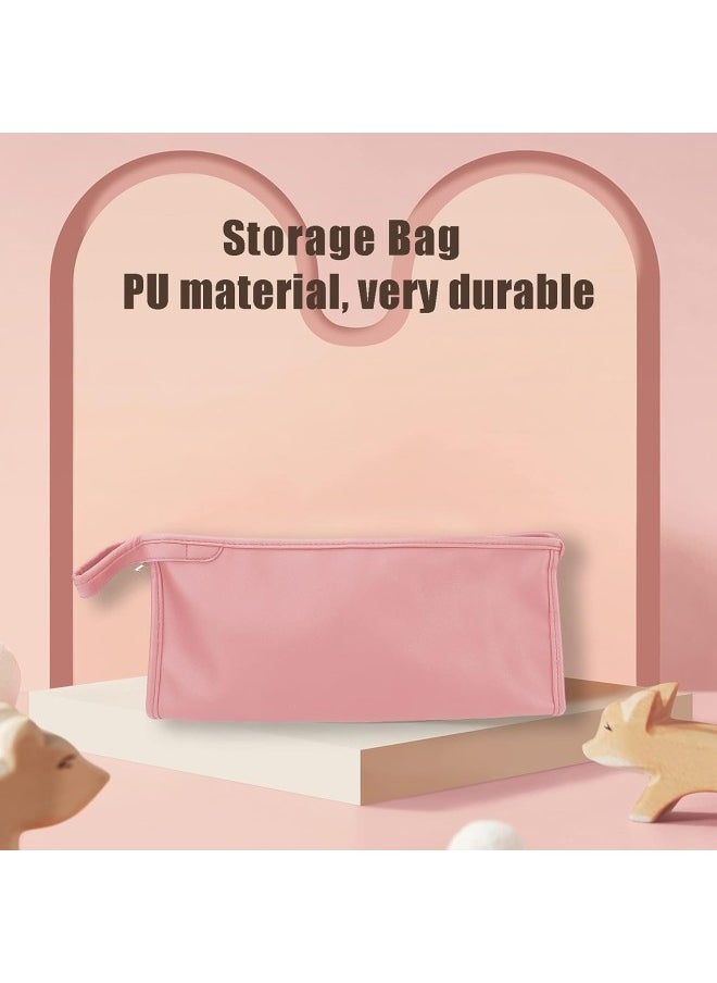 WYBOT - Hair Dryer Storage Bag, Travel Case for Hair Dryer, PU Leather Dustproof Carry Bag Portable Hair Dryer Bag Travel Blow Dryer Bag with Hanging Hook for Business Trips Travel Gym Camping(pink) - Image 1