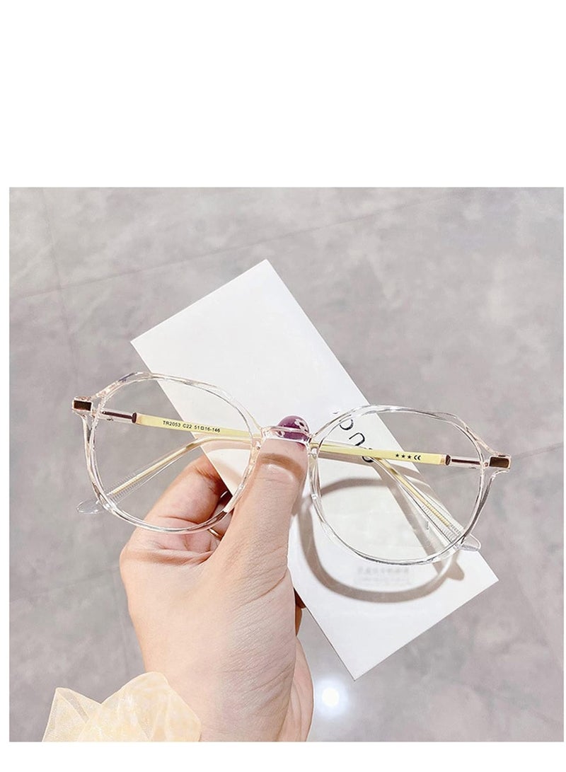 KASTWAVE Oversized Fashion Reading Glasses TR Transparent Frame Spring Hinge Reader For Men Women