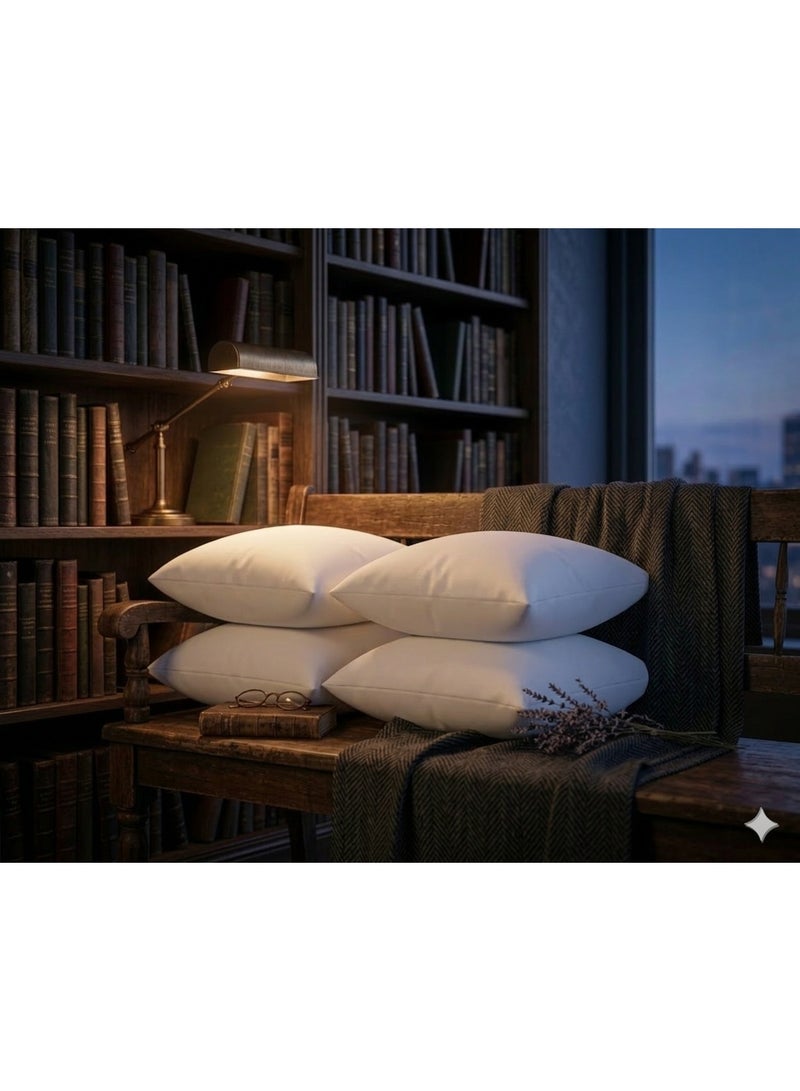 ريشا هوم 45x45cm Cushion Inner Pillow | Soft 144 TC Fabric | 450g Fluffy Polyester Fiber Filling | 500g Decorative Cushion Insert for Sofa, Bed, Couch & Home Decor, Set of 4 - Image 2