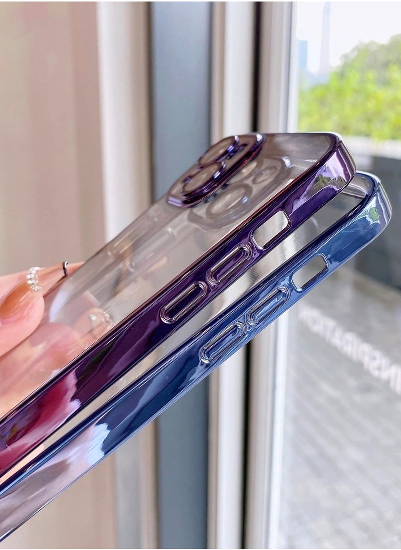 Plating Case for iPhone 13 Pro  6.1'', Clear TPU Back Cute Luxury Electroplated Frame with Camera Lens Protector Slim Thin Lightweight Cover for Apple iPhone 13 Pro (Purple) - pzsku/Z6A020F482A5C6B71EAE7Z/45/_/1740991988/d8d29b83-3b41-419e-80e2-5e4c29df3c3d