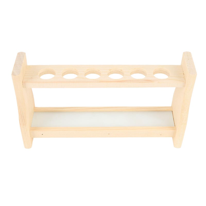 Wooden Test Tube Rack 6 Hole Glass Tube Stand Holder 18mm For Plant Propagation Science Experiments - Image 2