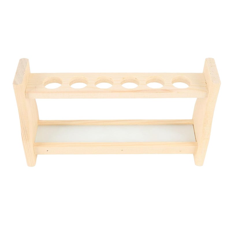 Wooden Test Tube Rack 6 Hole Glass Tube Stand Holder 18mm For Plant Propagation Science Experiments - Image 1