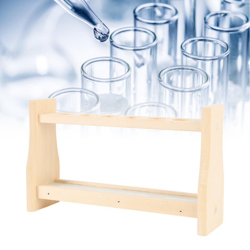 Wooden Test Tube Rack 6 Hole Glass Tube Stand Holder 18mm For Plant Propagation Science Experiments - Image 4