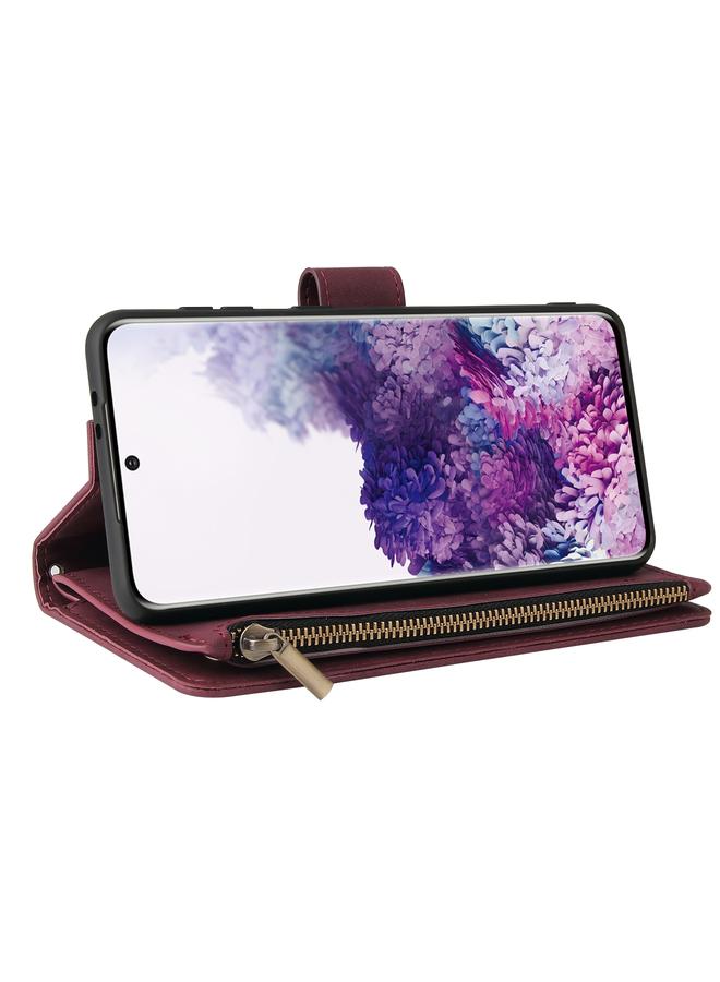 اس-توب جراب لهاتف Samsung Galaxy S21 5G متعدد الوظائف بسحاب غير لامع من الجلد - Image 5