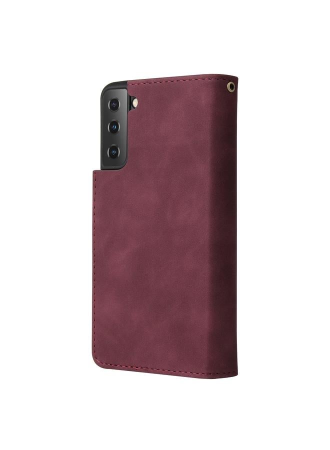 اس-توب جراب لهاتف Samsung Galaxy S21 5G متعدد الوظائف بسحاب غير لامع من الجلد - Image 3