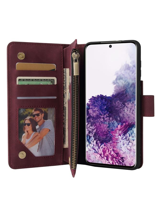 اس-توب جراب لهاتف Samsung Galaxy S21 5G متعدد الوظائف بسحاب غير لامع من الجلد - Image 4