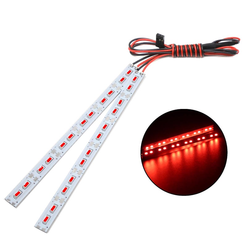 Chanjorlin RC Car 24 LEDs Chassis Lights Strip Aluminum LED Lamp 6V Accessories for 18 110 116 RC Truck Tank Crawler Buggy Car HPS HPI Tamiya SCX24 TRX4 TRX6 Slash Rustler Redcat 4WD Red - Image 2