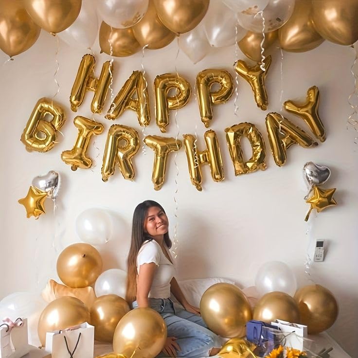 TOYXE Rubber 18Th Birthday Balloons Decoration Set Of 52 Pcs, Gold - Image 3