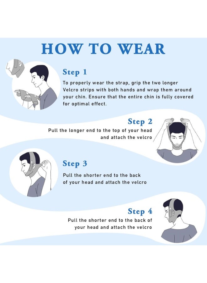 Anti Snore Chin Strap for Sleeping，Jaw Tape Mouth Snoring Sleep Devices Stopper Cpap Users Breathing Head Mouthpiece Solution to Keep Closed Mandibular Advancement Reducing Aids Men Women - Image 3