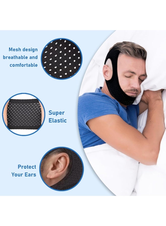 Anti Snore Chin Strap for Sleeping，Jaw Tape Mouth Snoring Sleep Devices Stopper Cpap Users Breathing Head Mouthpiece Solution to Keep Closed Mandibular Advancement Reducing Aids Men Women - Image 4