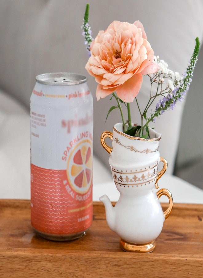 Kate Aspen Vintage Tea Party Antique Look Mini Ceramic Bud Vases (3.7 Inch Tall - Set of 2), Party Favor, Take Home Gift, Wedding Decoration, Table Decor, Bridal Shower Decorations (23263NA) - Image 4