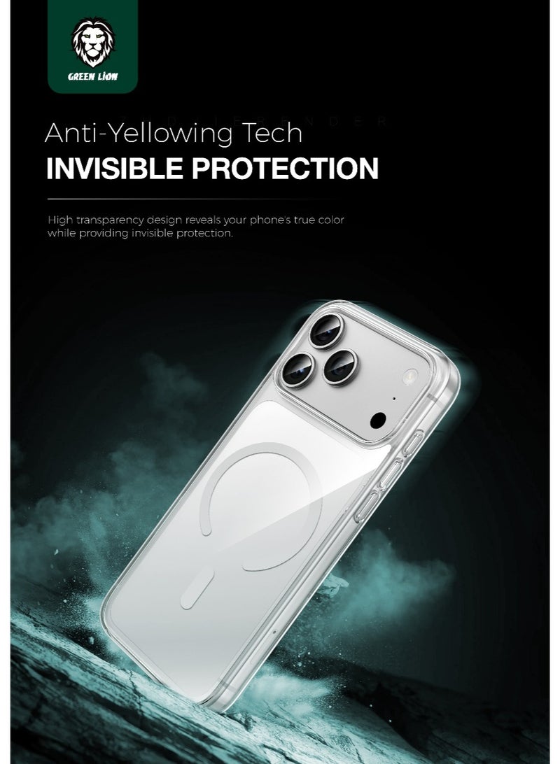 GREEN LION iPhone 17 Pro MagSafe Delgado Case with Ultra Drop Protection & MagSafe Compatibility / Camera Protection / Daily Protection - Clear - Image 3