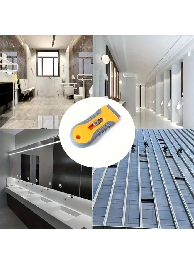 Glass Cooktop Scraper Cleaner with 1 Orange 10 Metal 10 Plastic Replacement Blades for Stove Induction Hob - Image 4