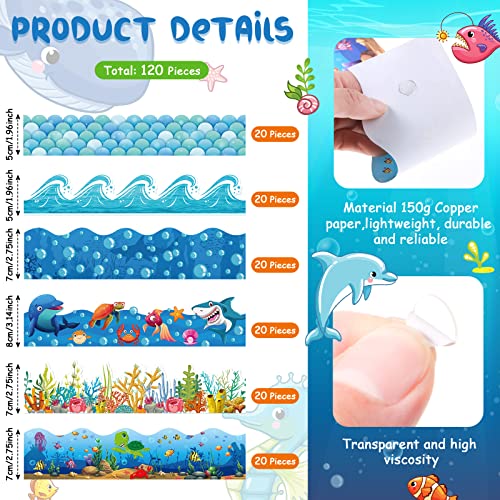 Containlol Borders for Bulletin Board Decoration, 118 ft Ocean Theme Scalloped Trim Classroom Bulletin Board Borders for School Office Whiteboard Wall Poster Chalkboard Decor - Image 3