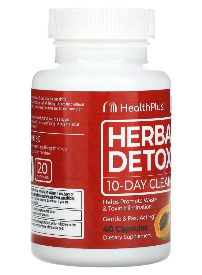 Health Plus ديتوكس عشبي + تنظيف لمدة 10 أيام 40 كبسولة - Image 2