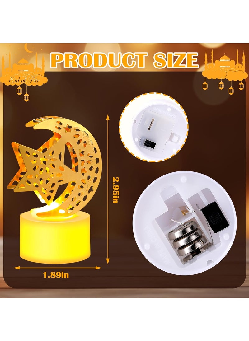 AUTOYSUR 5Pcs Ramadan Mini Lantern Lights Decoration, Moon Castle Lighthouse Eid Mubarak Lamp Battery Included Plastic LED Night Light for Eid Ramadan Party Home Indoor Outdoor Bedroom Tabletop Decor  - Image 5