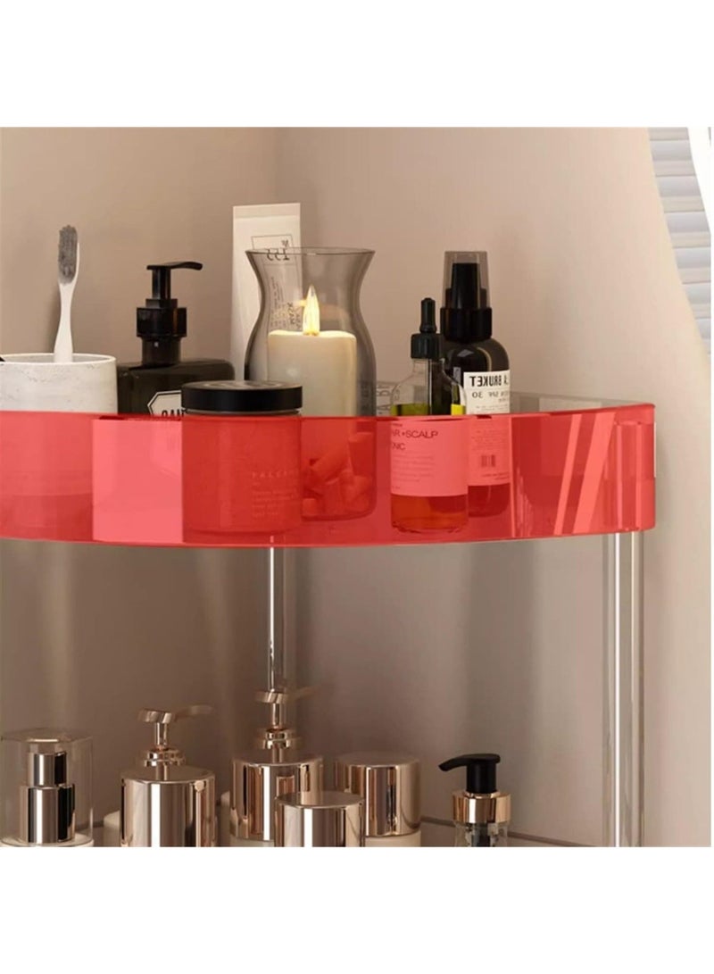 Anmi 4-Tier Corner Shelf with Wheels, Movable Storage Rack for Kitchen, Bathroom & Living Room | Stainless Steel & Plastic Stand - Image 2