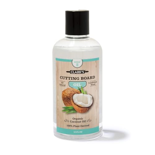 CLARK'S Coconut Cutting Board Oil - Refined for Kitchen Countertops - Butcher Blocks - Wooden Bowls - Clark's Cutting Board Oil - Seals Wood - Food Safe - No Mineral Oil - Clark Brush Compatible - Image 1