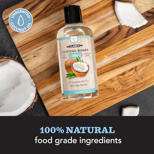 CLARK'S Coconut Cutting Board Oil - Refined for Kitchen Countertops - Butcher Blocks - Wooden Bowls - Clark's Cutting Board Oil - Seals Wood - Food Safe - No Mineral Oil - Clark Brush Compatible - Image 5