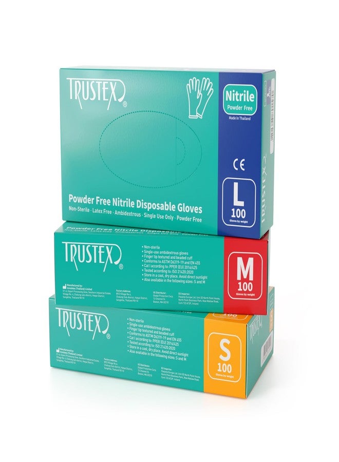 Trustex Nitrile Disposable Gloves | Powder Free | Box of 100 | Size Medium - Image 1