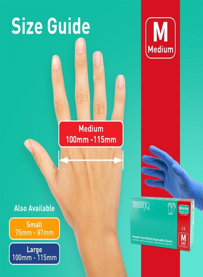 Trustex Nitrile Disposable Gloves | Powder Free | Box of 100 | Size Medium - Image 5