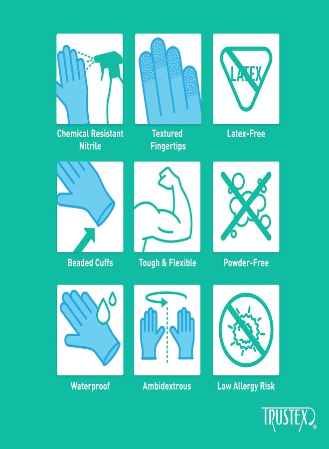 Trustex Nitrile Disposable Gloves | Powder Free | Box of 100 | Size Medium - Image 3