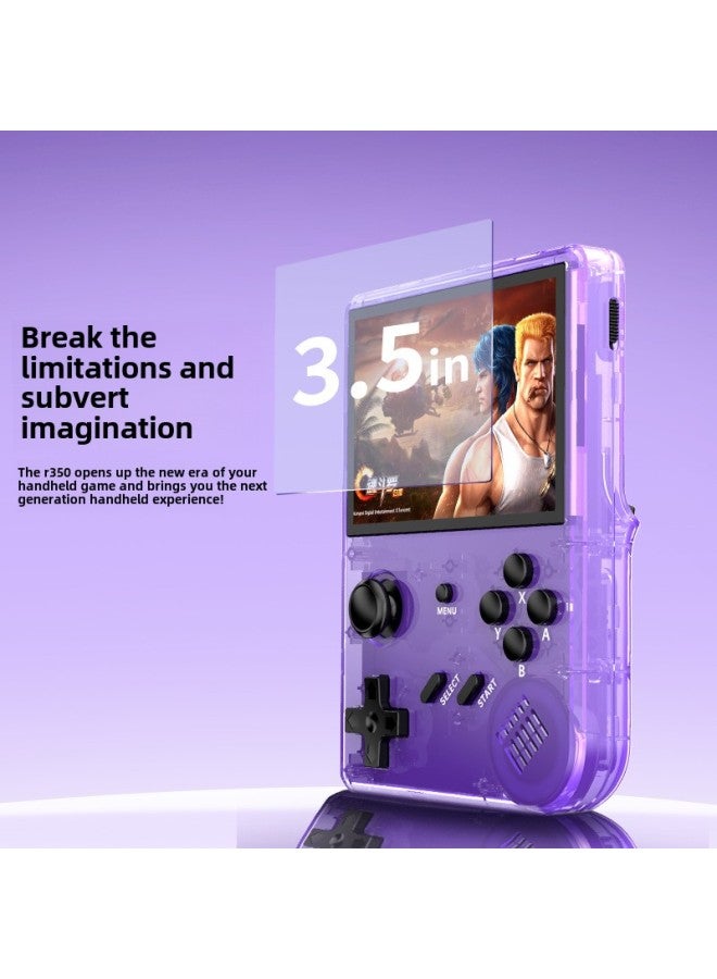 2025 Handheld Game Machine 3.5 Inch Screen 2.5D Wide Stickers 12 Large Simulator Single Rocker Manufacturers Wholesale-Model:R350 Black Transparent - Image 3