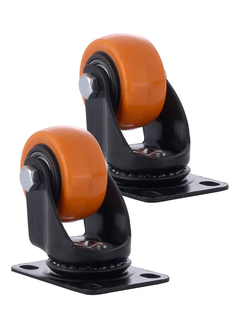 BMB tools 2-Piece 40mm Orange PVC Medium Duty Ball Bearing Caster - Swivel - Plate  - Image 1