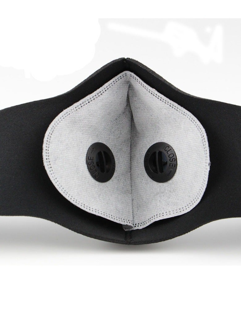 Cycling mask for outdoor men and women sports running anti-haze warm mask motorcycle bicycle anti-dust mask (black)