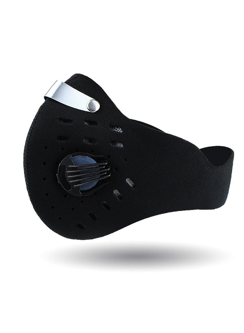 Cycling mask for outdoor men and women sports running anti-haze warm mask motorcycle bicycle anti-dust mask (black)