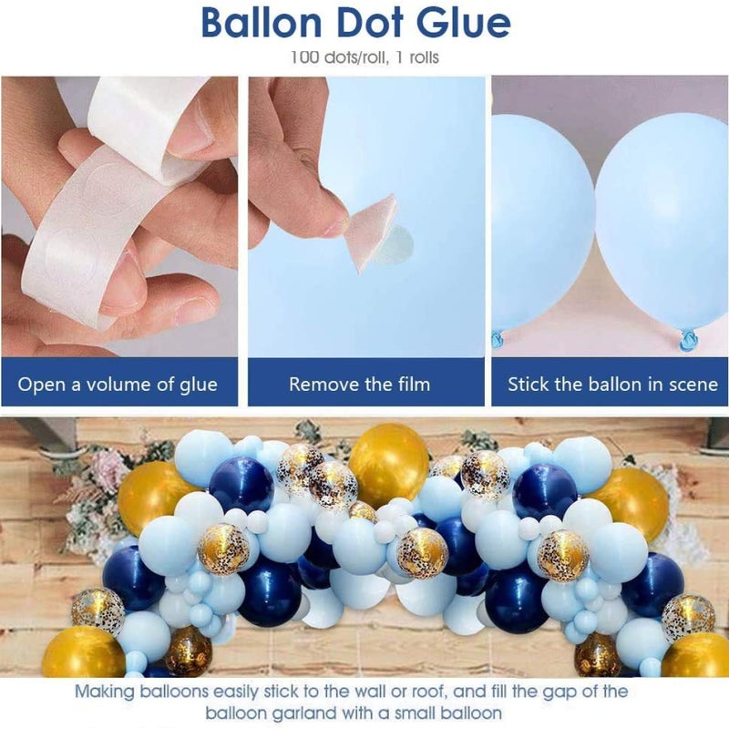 Party Propz 18th Birthday Decoration Items 85 Pcs for Blue and Gold Theme Combination for Boys Girls | 80 Pcs Balloons |Gold Banner | Arch Tape | Glue Dots - Image 3