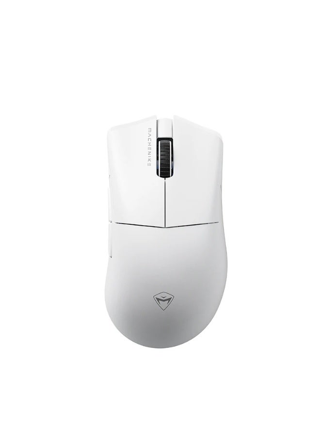 ماكينيك ماوس الألعاب اللاسلكي Machenike L8 MAX - دقة 26000 DPI ومعدل تحديث 1000 هرتز ومستشعر PAW3395 - مع قاعدة شحن بإضاءة RGB - يدعم الاتصال عبر البلوتوث (BT) وتردد 2.4 جيجاهرتز وUSB-C - مناسب لأجهزة الكمبيوتر وXbox وPS وMac (اللون: أبيض) - Image 1