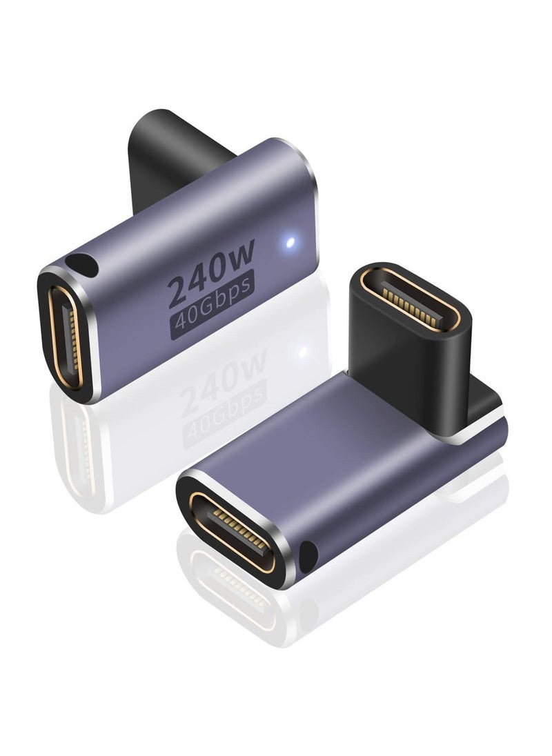 Generic USB C Coupler 240W, USB C Female to Female Adapter, 90 Degree USB C Coupler Extender Adapter Supports 40Gbps Fast Charging & 8K Video Output for Thunderbolt 4/3 iPad, MacBook  - Image 1