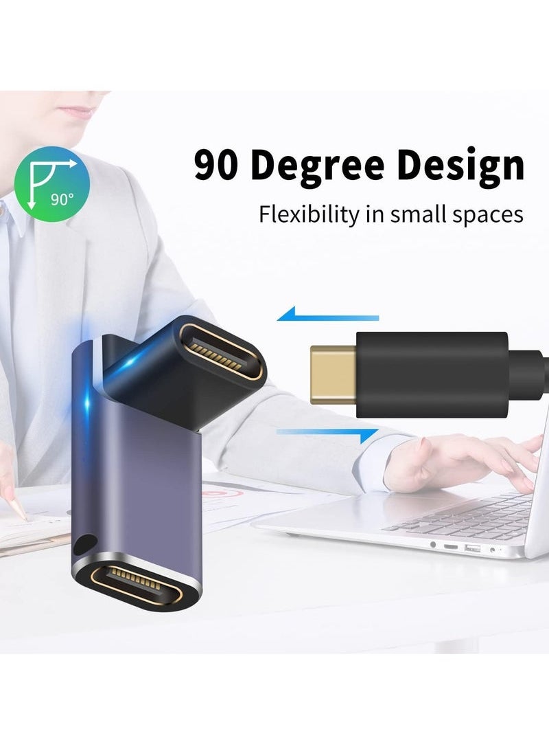 Generic - USB C Coupler 240W, USB C Female to Female Adapter, 90 Degree USB C Coupler Extender Adapter Supports 40Gbps Fast Charging & 8K Video Output for Thunderbolt 4/3 iPad, MacBook - Image 1
