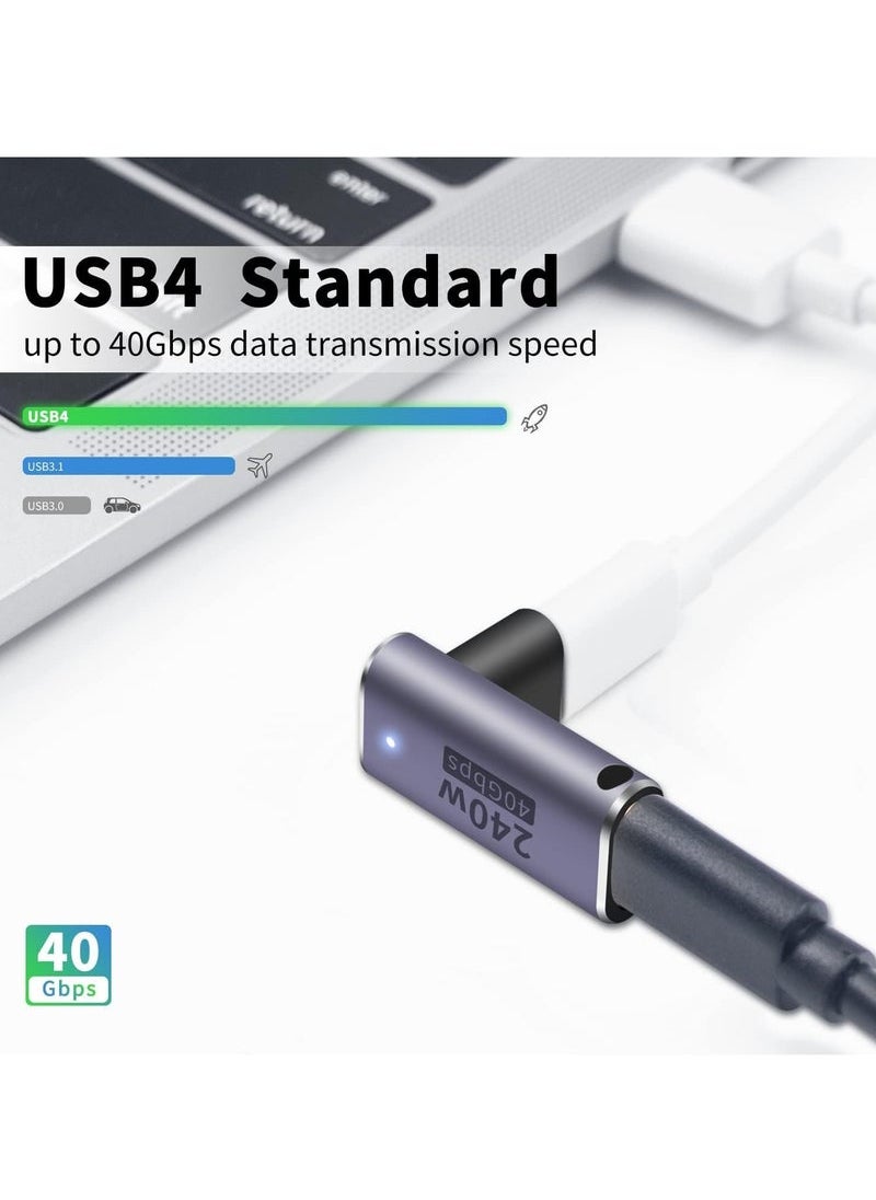 Generic - USB C Coupler 240W, USB C Female to Female Adapter, 90 Degree USB C Coupler Extender Adapter Supports 40Gbps Fast Charging & 8K Video Output for Thunderbolt 4/3 iPad, MacBook - Image 1