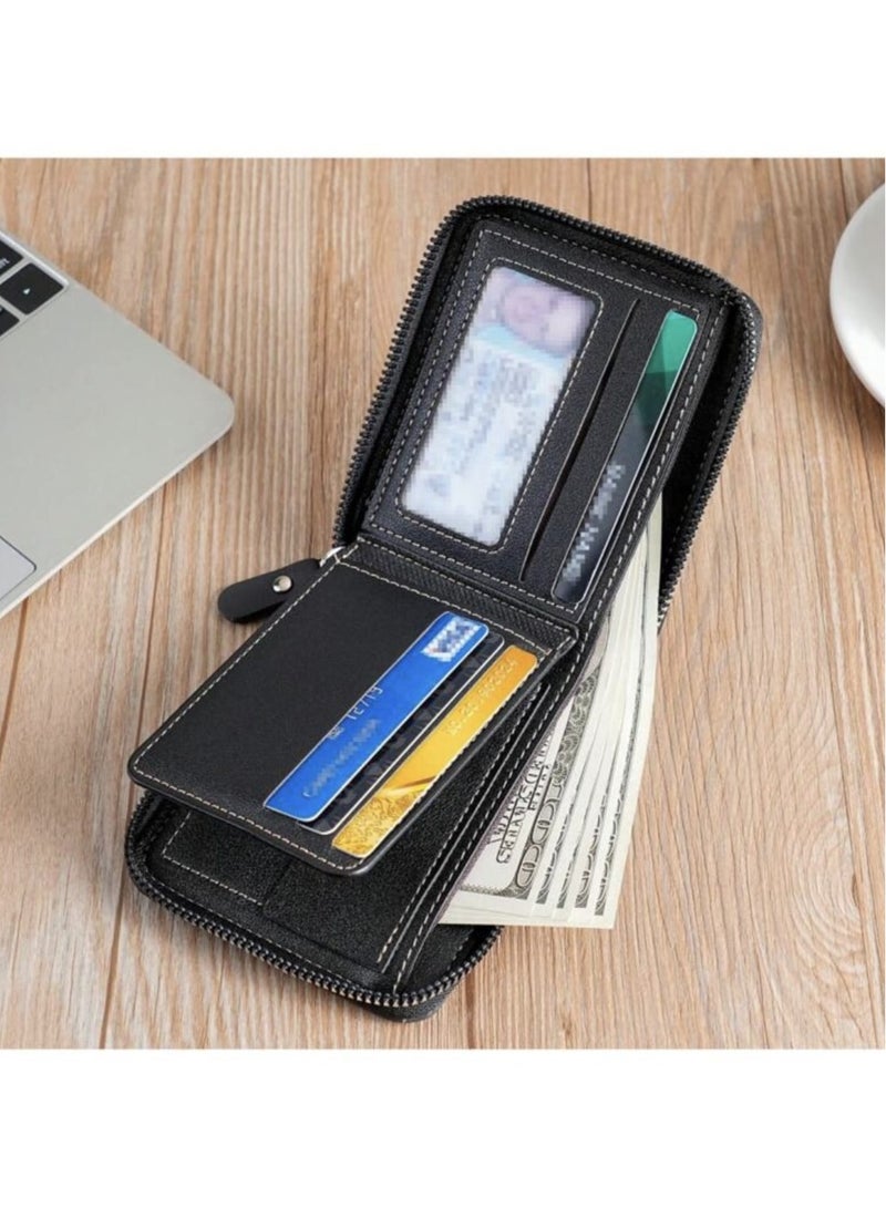 Williampolo New Men's Wallet PU Leather Crocodile Print Multifunction Zipper Fashion Student Youth Multi-function Card Holder - Image 2