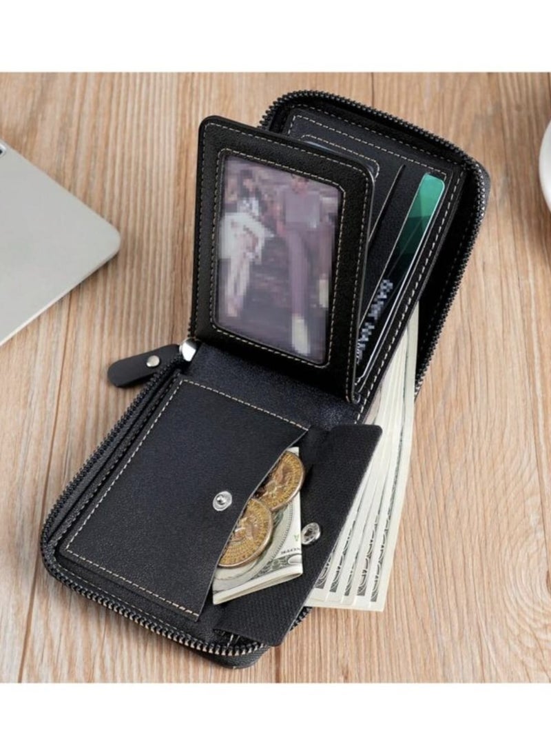 Williampolo New Men's Wallet PU Leather Crocodile Print Multifunction Zipper Fashion Student Youth Multi-function Card Holder - Image 4