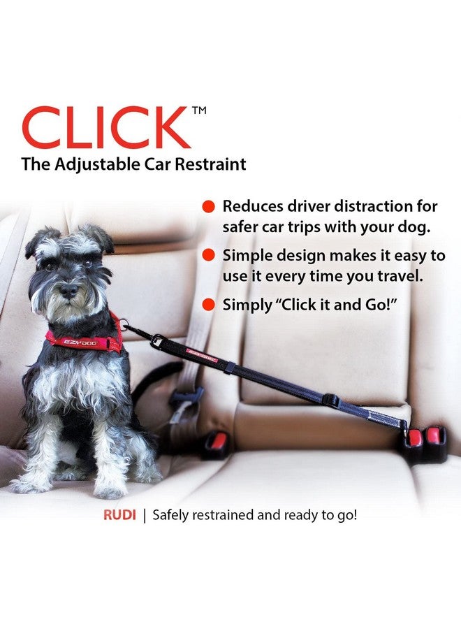 EzyDog CLICK - Dog Seat Belt for Car, Dog Harness Adjustable Seatbelt Attachment - Heavy Duty Nylon Seat Belt Webbing (17.5in - 26in) - Image 4