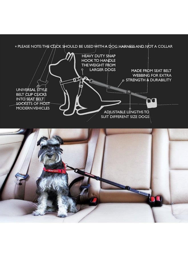 EzyDog CLICK - Dog Seat Belt for Car, Dog Harness Adjustable Seatbelt Attachment - Heavy Duty Nylon Seat Belt Webbing (17.5in - 26in) - Image 3