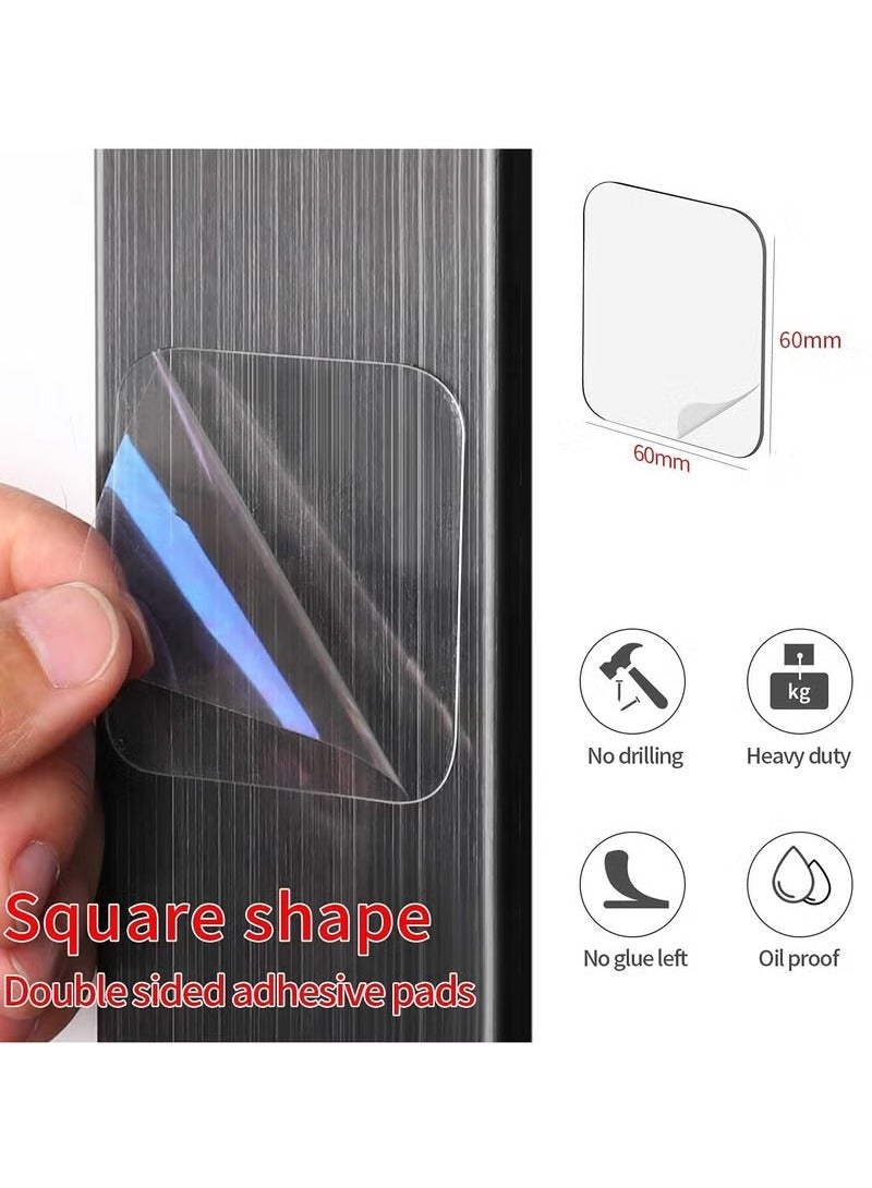 100 Pcs Double Sided Adhesive Pads, Two Sided Precut Squares Tape, Nano Gel Clear,Sticky Tack Double Sided Tape for Walls Hanging - Image 4