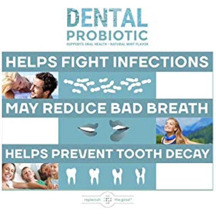 Replenish the Good Dental Oral Probiotic, 60 Chewable Tablets - Supplements w/BLIS K12 & M18 - Bad Breath Treatment for Adults - Boosts Oral Health - Fights Halitosis, Tooth Decay, Strep Throat (Mint Flavor) - Image 5